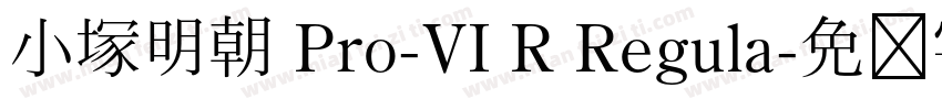 小塚明朝 Pro-VI R Regula字体转换